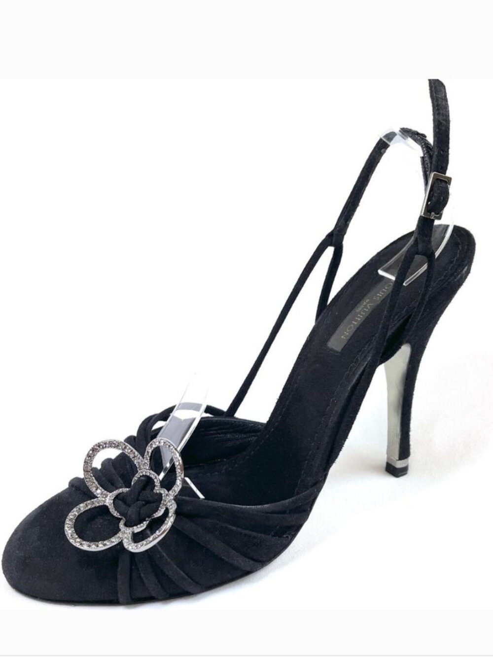Auth Louis Vuitton Swarovski Crystals Limited Edition suede Hells 8